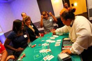 Guests enjoying Casino Night at a Holiday Party, Red Oak Ballroom, Houston, CityCentre