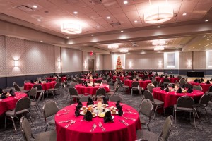 Red Oak Ballroom, San Antonio North Park. view of Red Oak Ballroom-A set for Holiday Party