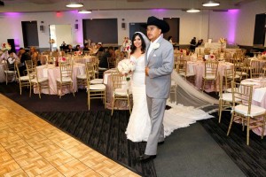 Happy Wedding Couple Arriving at the Red Oak Ballroom in Houston, CityCentre