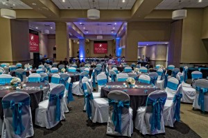 Elegant Black, White and Blue themed Wedding at the Red Oak Ballroom B in Fort Worth, Sundance Square