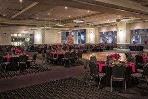 Elegant black and red Holiday Party set, Red Oak Ballroom B in Houston, CityCentre