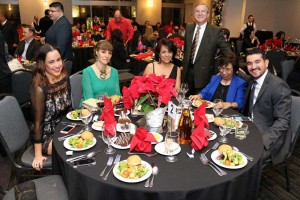 Guests enjoying preset salads at Holiday Party, Houston, CityCentre