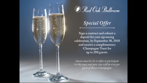 Red Oak Ballroom Fort Worth Champagne Toast Offer