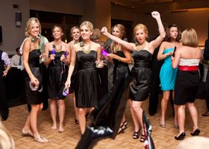 Bridesmaids Dancing at the Red Oak Ballroom in Houston, CityCentre