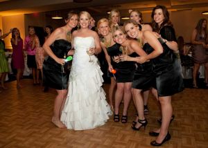 Bride and Bridesmaids at the Red Oak Ballroom in Houston, CityCentre