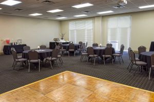 Pecan and Cypress rooms at Red Oak Ballroom Austin can be combined for a larger space - set here for a Quinceanera