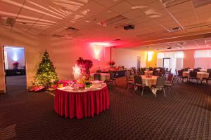 Holiday Party at Red Oak Ballroom Austin - Dessert and Appetizer Bars with Lounge area
