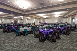 Red Oak Ballroom, San Antonio North Park. view of Red Oak Ballroom-B set for a Quinceanera