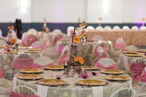 Red Oak Ballroom, San Antonio North Park. view of Red Oak Ballroom-A set for a Quinceanera
