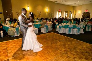 Bride and Groom Dancing, Wedding at the Red Oak Ballroom in Austin