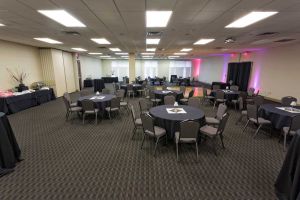Pecan and Cypress rooms at Red Oak Ballroom Austin can be combined for a larger space - set here for a Quinceanera