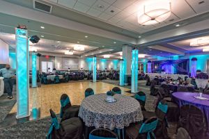 Red Oak Ballroom, San Antonio North Park. view of Red Oak Ballroom-B set for a Quinceanera
