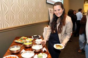 Guest enjoying appetizers, Holiday Party, Fund Raiser at Fort Worth, Sundance Square Red Oak Ballroom B