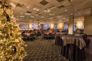 Elegant black, grey and red Holiday Party set with with fabulous view, Houston, CityCentre